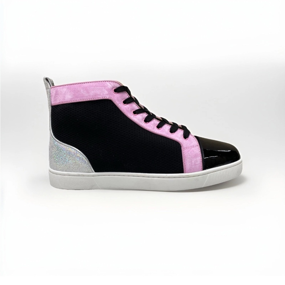 Christian Louboutin Black and Pink Sneakers